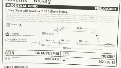 Boston Scientific M00534330 Advanix Biliary Stnt w/Delivery System 10F x 7cm (x)